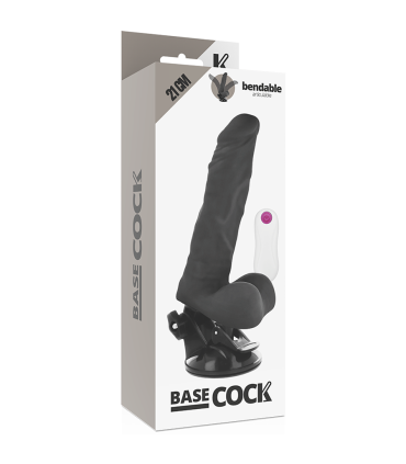 BASECOCK VIBRADOR REALISTICO ARTICULABLE CONTROL REMOTO NEGRO 21 CM O 5 CM
