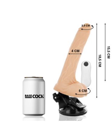 BASECOCK VIBRADOR REALISTICO ARTICULABLE CONTROL REMOTO NATURAL 185 CM O 4 CM