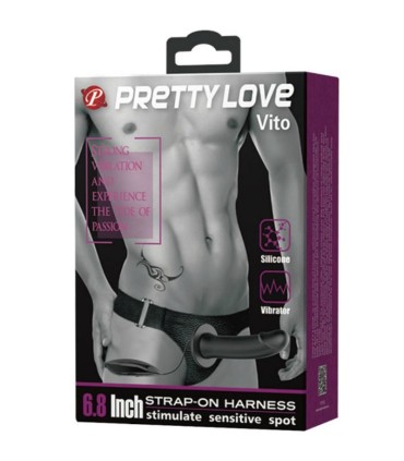 PRETTY LOVE VITO STRAP ON CON DILDO HUECO Y VIBRACION 173 CM