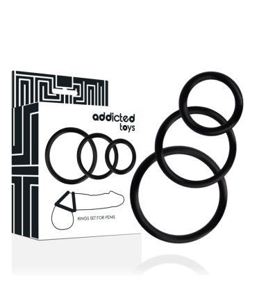 ADDICTED TOYS SET ANILLOS PENE NEGRO