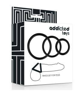 ADDICTED TOYS SET ANILLOS PENE NEGRO