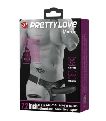 PRETTY LOVE MYRON STRAP ON CON VIBRACION Y DILDO HUECO