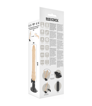BASECOCK VIBRADOR REALISTICO CONTROL REMOTO NATURAL 195 CM O 4 CM