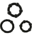SEVEN CREATIONS - JUEGO TRES ANILLOS PENE NEGRO