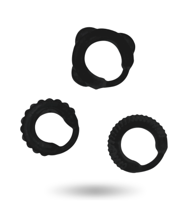 ADDICTED TOYS SET 3 ANILLOS PENE NEGRO