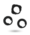 ADDICTED TOYS - SET 3 ANILLOS PENE NEGRO