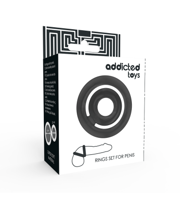 ADDICTED TOYS POTENZ SET ANILLOS PENE NEGRO