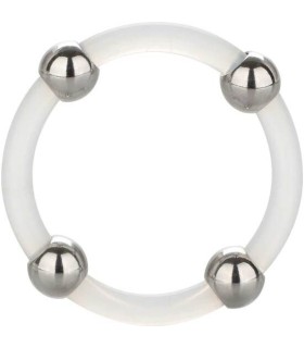 CALEXOTICS ANILLO DE SILICONA CON CUENTAS DE ACERO TALLA L