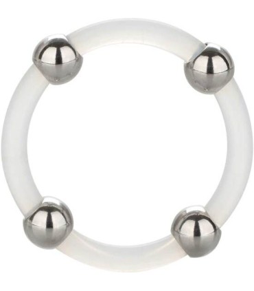 CALEXOTICS ANILLO DE SILICONA CON CUENTAS DE ACERO TALLA L