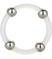 CALEXOTICS - ANILLO DE SILICONA CON CUENTAS DE ACERO TALLA L