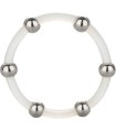 CALEXOTICS - ANILLO DE SILICONA CON CUENTAS DE ACERO TALLA XL