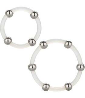CALEXOTICS KIT DE 2 UDS ANILLO DE SILICONA CON CUENTAS DE ACERO