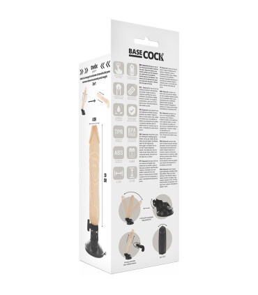 BASECOCK VIBRADOR REALISTICO CONTROL REMOTO NATURAL 20 CM O 4 CM