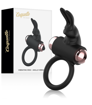 COQUETTE CHIC DESIRE COCK RING ANILLO VIBRADOR NEGRO GOLD