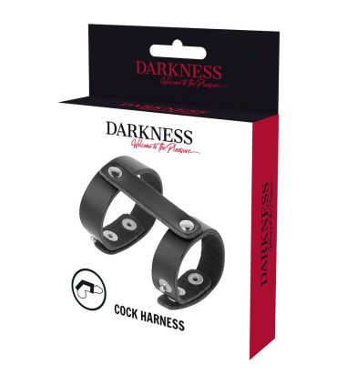 DARKNESS ANILLO PENE Y TESTICULOS AJUSTABLE LEATHER