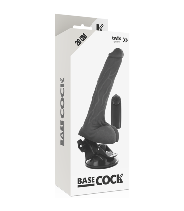 BASECOCK VIBRADOR REALISTICO CONTROL REMOTO NEGRO CON TESTICULOS 20 CM O 4 CM