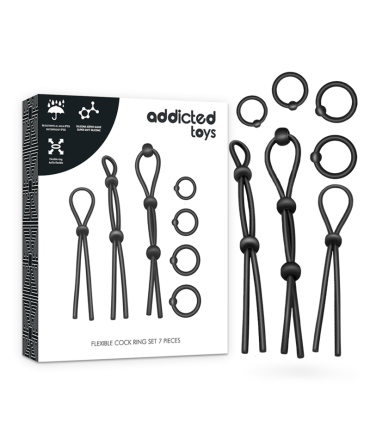 ADDICTED TOYS KIT DE 7 ANILLAS SILICONA FLEXIBLE
