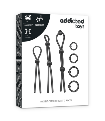 ADDICTED TOYS KIT DE 7 ANILLAS SILICONA FLEXIBLE