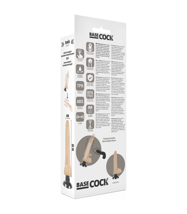 BASECOCK VIBRADOR REALISTICO 2 1 NATURAL 185 CM O 4 CM