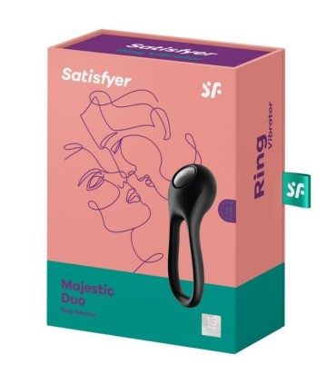 SATISFYER MAJESTIC DUO ANILLO VIBRADOR NEGRO