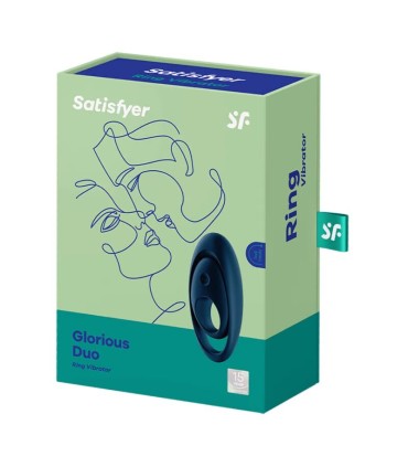 SATISFYER GLORIOUS DUO ANILLO VIBRADOR AZUL
