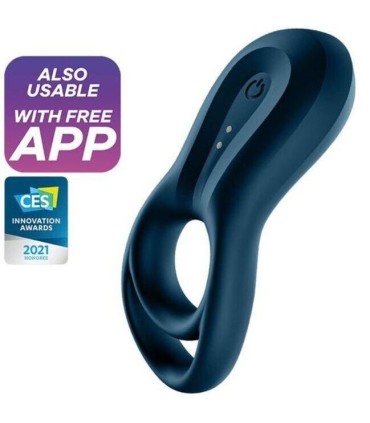 SATISFYER EPIC DUO ANILLO VIBRADOR APP AZUL