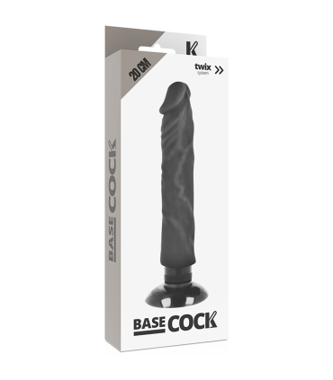 BASECOCK VIBRADOR REALISTICO 2 1 NATURAL NEGRO 20 CM O 4 CM
