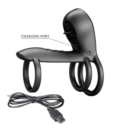 PRETTY LOVE JAMMY FUNDA DE PENE 12 VIBRACIONES CON LENGUA RECARGABLE SILICONA