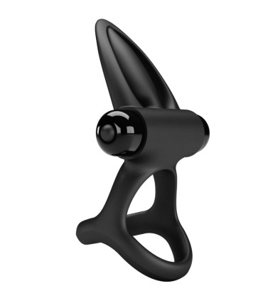 PRETTY LOVE ANILLO VIBRADOR 10 VIBRACIONES SILICONA NEGRO