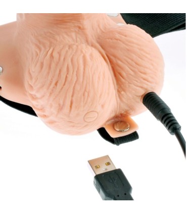 FETISH FANTASY SERIES ARNES AJUSTABLE CONTROL REMOTO PENE REALISTICO CON TESTICULOS RECARGABLE Y VIBRADOR 15 CM