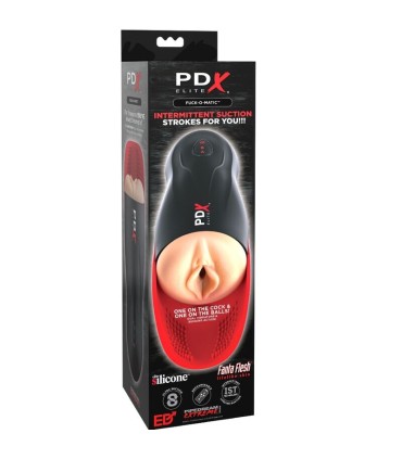 PDX ELITE MASTURBADOR STROKER FUCK O MATIC VAGINA DOBLE VIBRACION PENE TESTICULOS