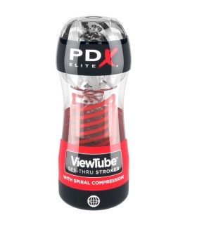 PDX ELITE MASTURBADOR STROKER VIEWTUBE 2 COMPRESION ESPIRAL TRANSPARENTE