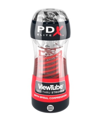 PDX ELITE MASTURBADOR STROKER VIEWTUBE 2 COMPRESION ESPIRAL TRANSPARENTE