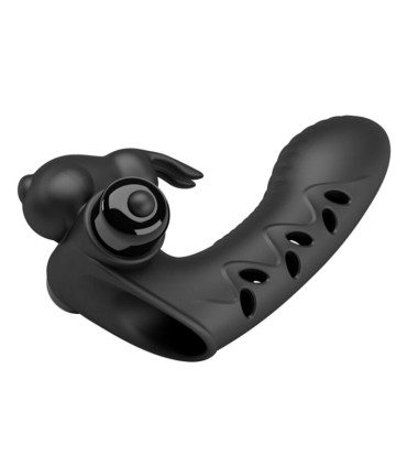 PRETTY LOVE VANCE FUNDA DEDO VIBRADOR CONEJO NEGRO