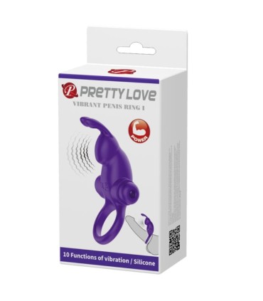 PRETTY LOVE ANILLO VIBRADOR I CONEJO PARA PENE MORADO