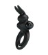 PRETTY LOVE ANILLO VIBRADOR III CONEJO PARA PENE NEGRO