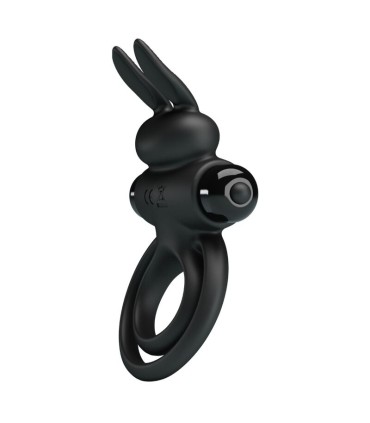 PRETTY LOVE ANILLO VIBRADOR III CONEJO PARA PENE NEGRO