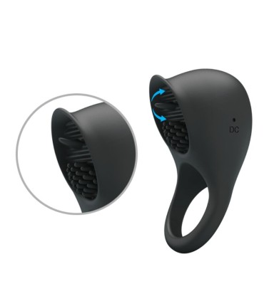 PRETTY LOVE ANILLO VIBRADOR PARA PENE CON LENGUA NEGRO