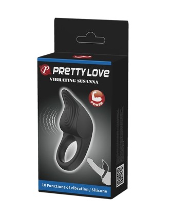 PRETTY LOVE SUSANNA ANILLO VIBRADOR PARA PENE NEGRO
