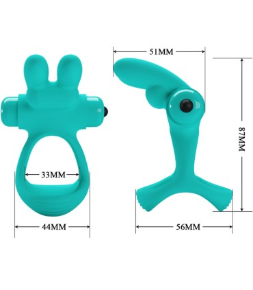 PRETTY LOVE DANTE ANILLO VIBRADOR RABBIT VERDE