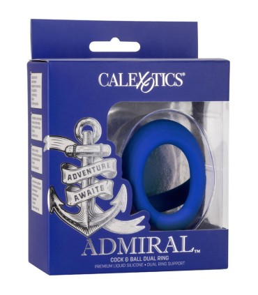 CALEXOTICS ADMIRAL COCK BALL DOBLE ANILLO AZUL