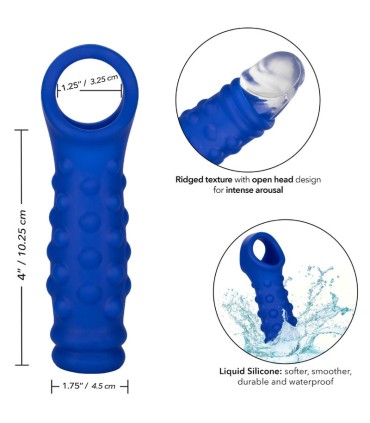 CALEXOTICS ADMIRAL BEADED FUNDA PENE SILICONA LIQUIDA AZUL