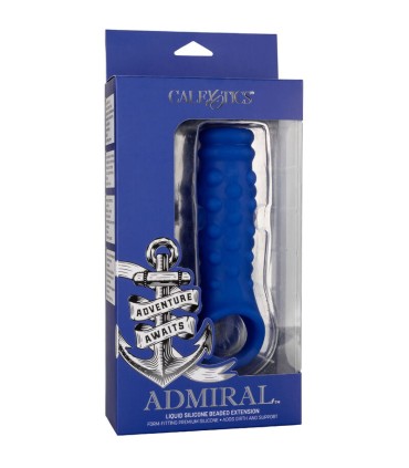 CALEXOTICS ADMIRAL BEADED FUNDA PENE SILICONA LIQUIDA AZUL