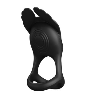 PRETTY LOVE SILAS ANILLO VIBRADOR 7 VIBRACIONES SILICONA NEGRO