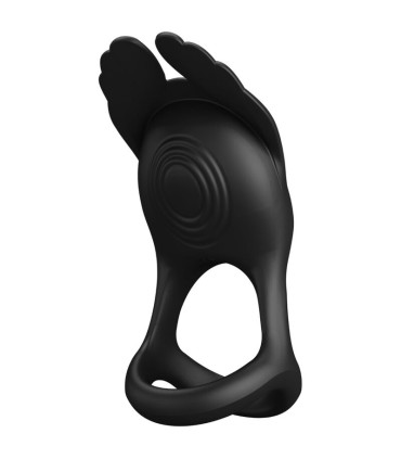PRETTY LOVE SILAS ANILLO VIBRADOR 7 VIBRACIONES SILICONA NEGRO