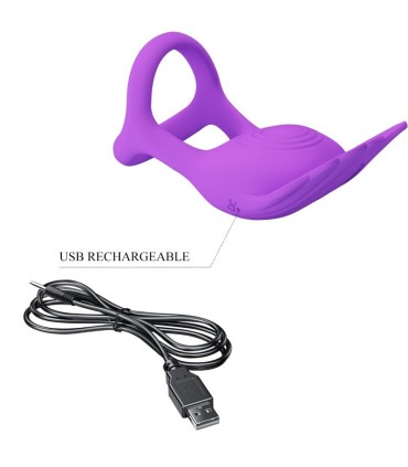 PRETTY LOVE SILAS ANILLO VIBRADOR 7 VIBRACIONES SILICONA LILA