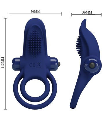 PRETTY LOVE BRONSON DOBLE ANILLO CON VIBRACION AZUL