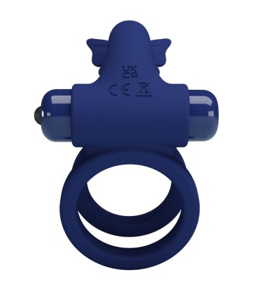 PRETTY LOVE JAMELE DOBLE ANILLO CON VIBRACION ESTIMULADOR MARIPOSA AZUL