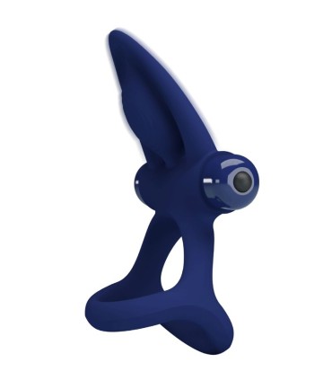 PRETTY LOVE MAT DOBLE ANILLO CON VIBRACION ESTIMULADOR AZUL