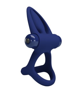 PRETTY LOVE MAT DOBLE ANILLO CON VIBRACION ESTIMULADOR AZUL